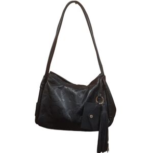 Monarchy Women's Shoulder Bag Soft Black Leather Made in Europe